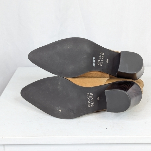 Donald Pliner Waldon Leather Snakeskin Pointed Ankle Booties - Picture 6 of 7